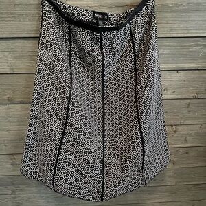 Style & Co. 100% Silk Black and White Geometric Patterned Skirt